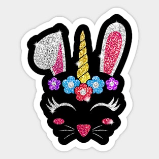 Rabbit Bunny Unicorn Easter day 2019 Shirt Gift Girl Kid Sticker